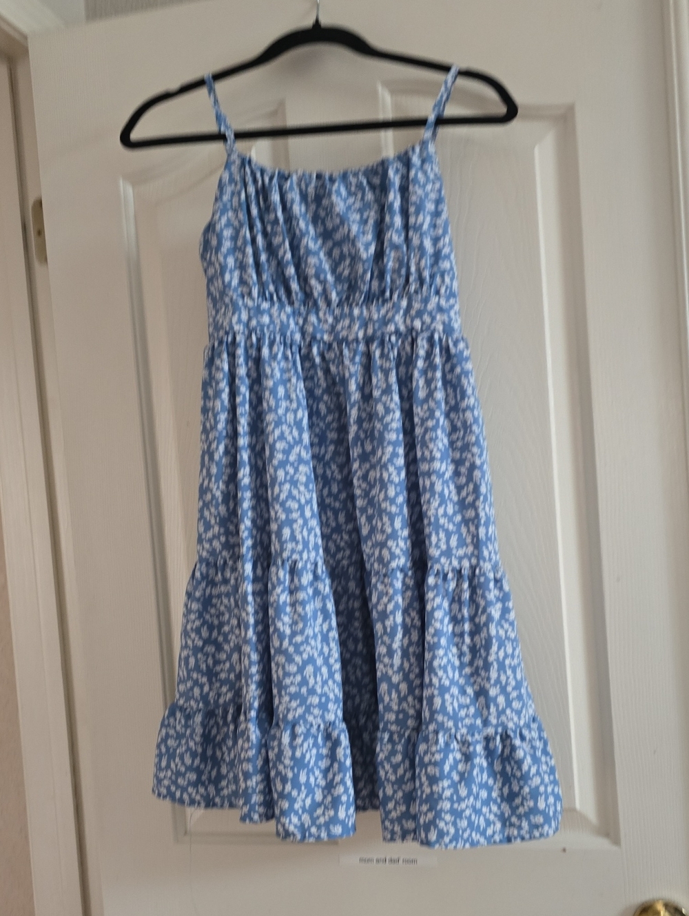 Girls Blue Floral Sundress with Ruffle Hem